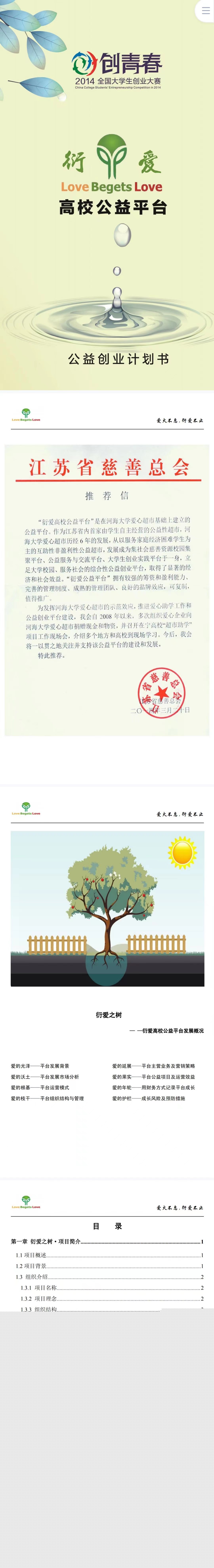 衍爱高校公益平台-项目计划书