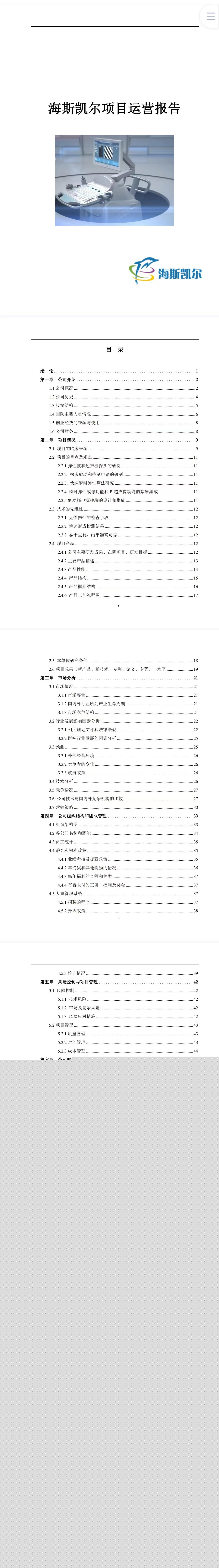 医学技术项目-运营报告