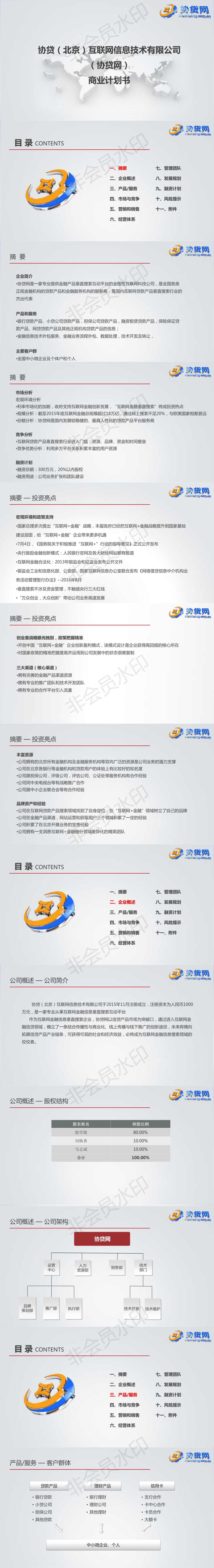 《协贷网》 商业计划书