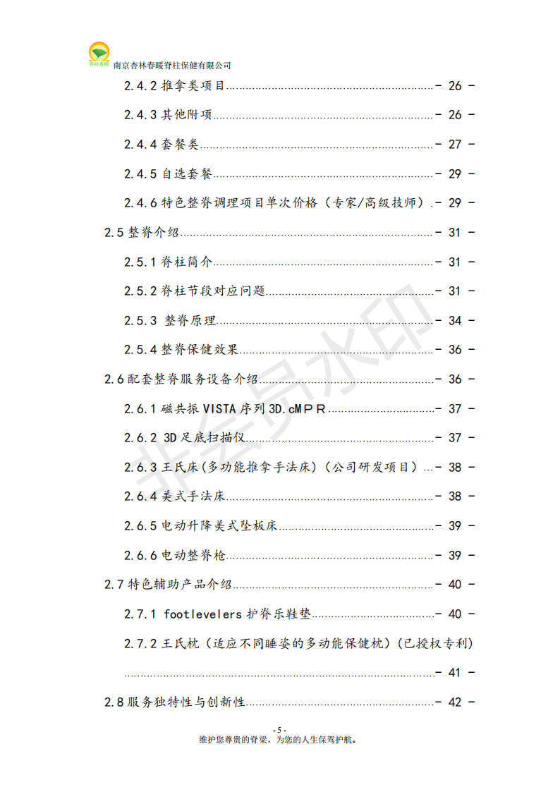 南京中医药大学  南京杏林春暖脊柱保健有限公司-项目计划书