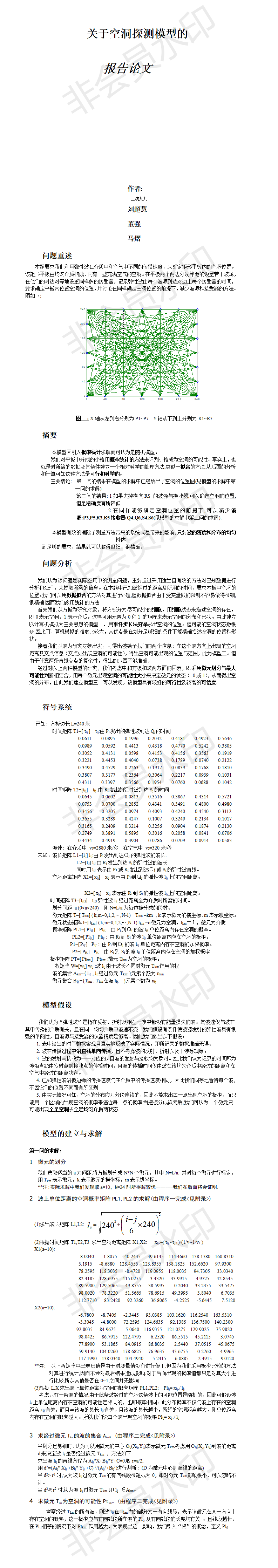 关于空洞探测模型的报告论文-论文