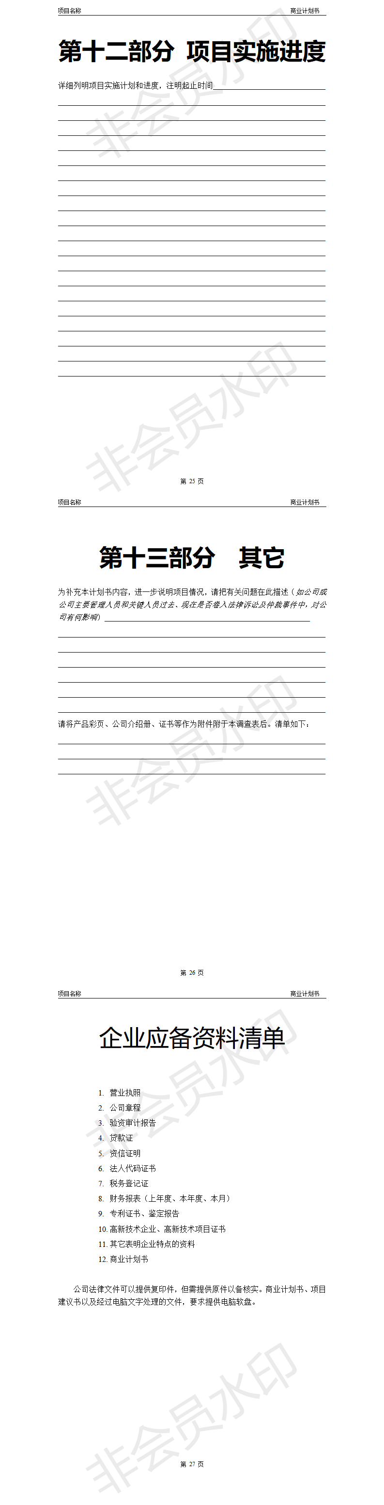 商业计划-模版5