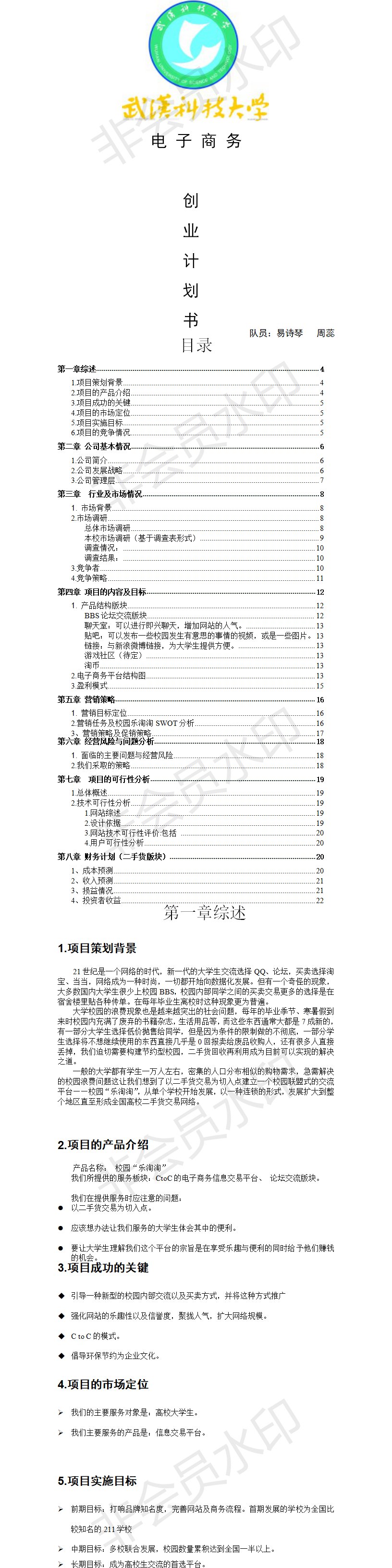 “乐淘淘”电子商务-项目计划书