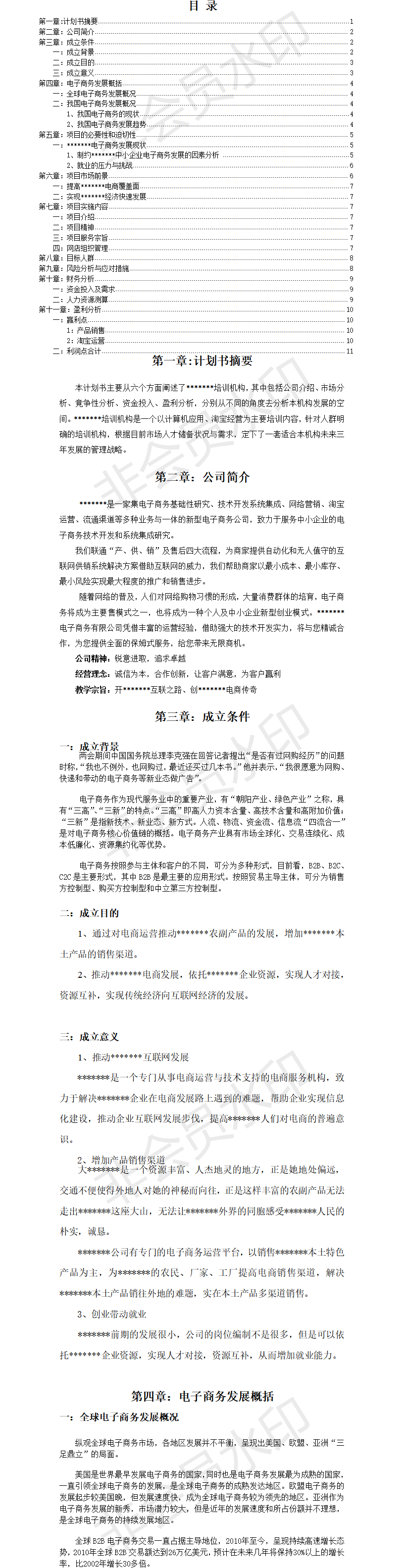 电子商务公司项目-项目计划书