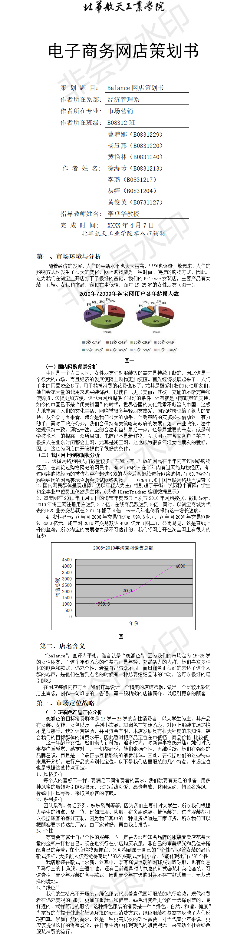 开服装网店-项目计划书