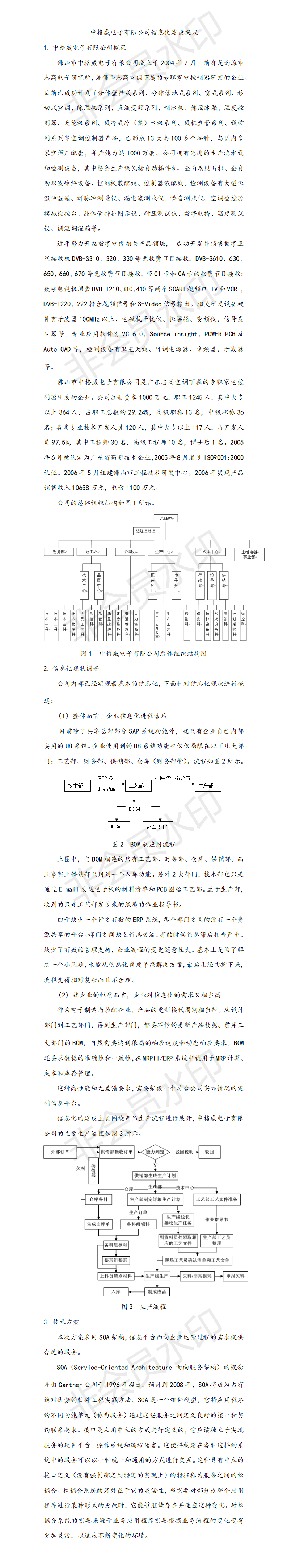 中格威电子有限公司信息化建设提议-项目论文