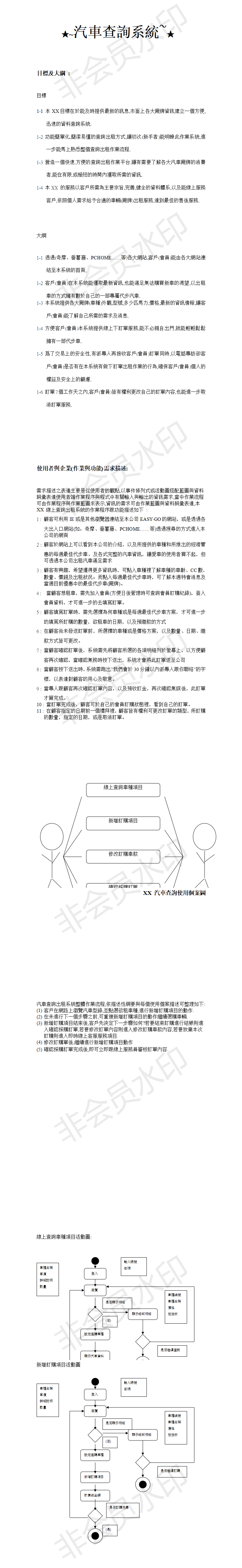XX汽車查詢系統设计方案-项目计划书