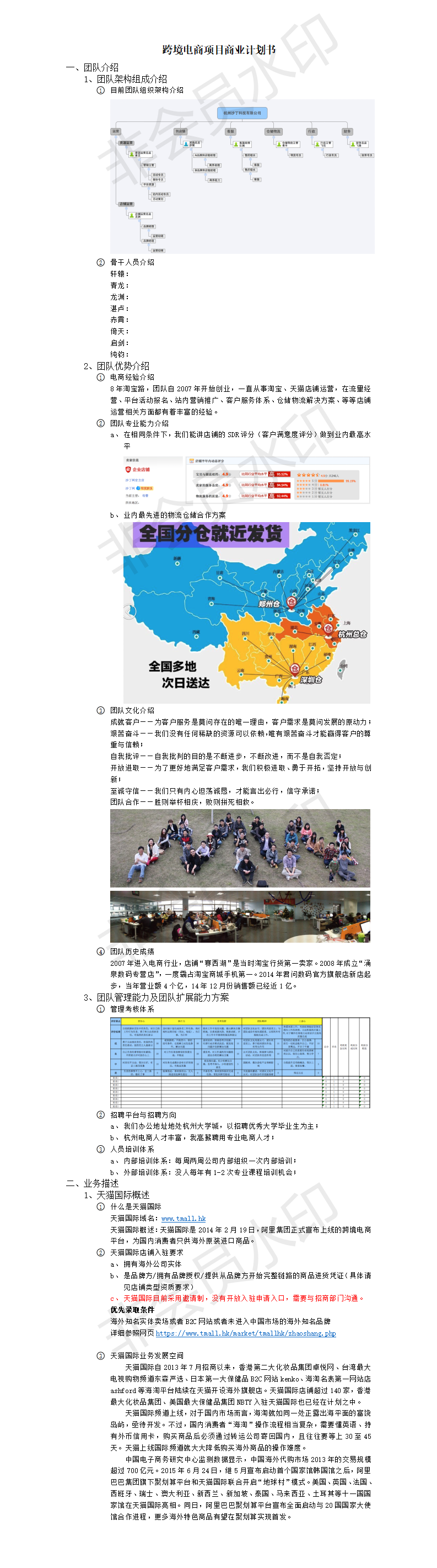 跨境电商项目-项目计划书