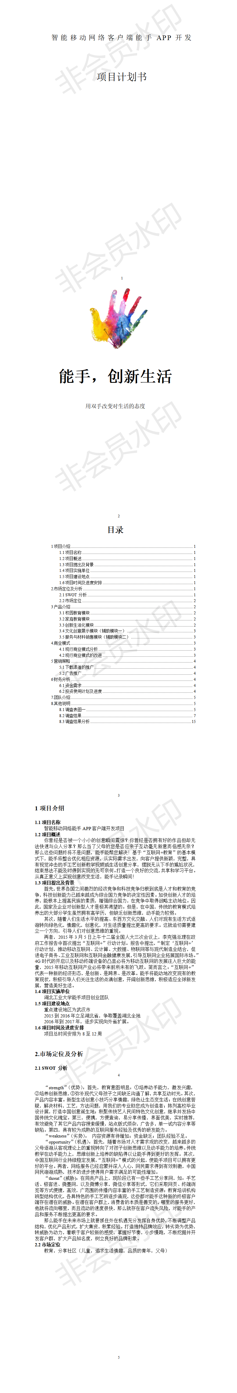 APP项目开发商业计划书-项目计划书