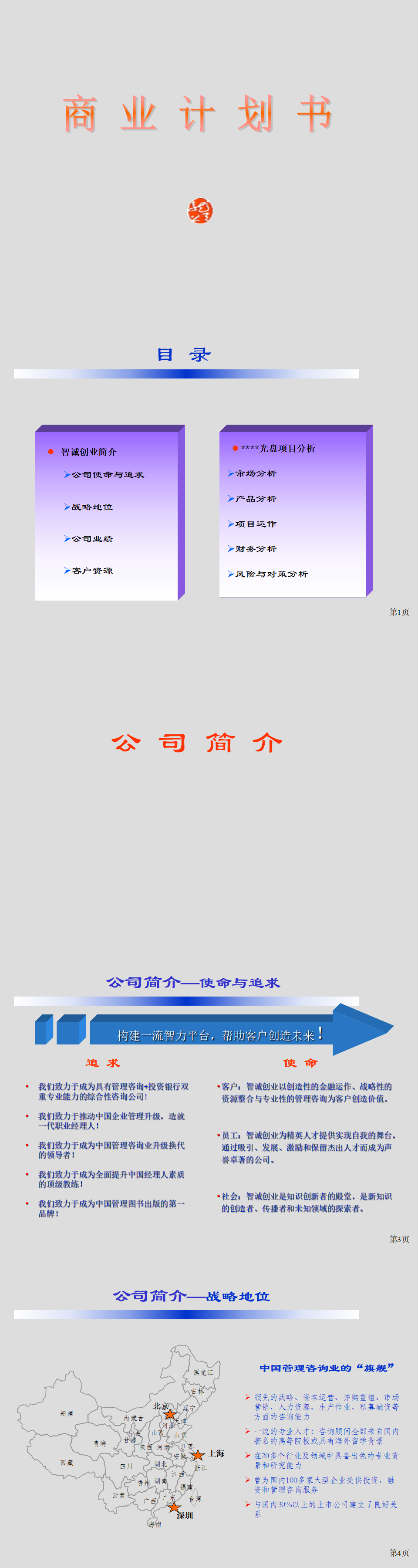 智诚教育公司商业计划书-PPT