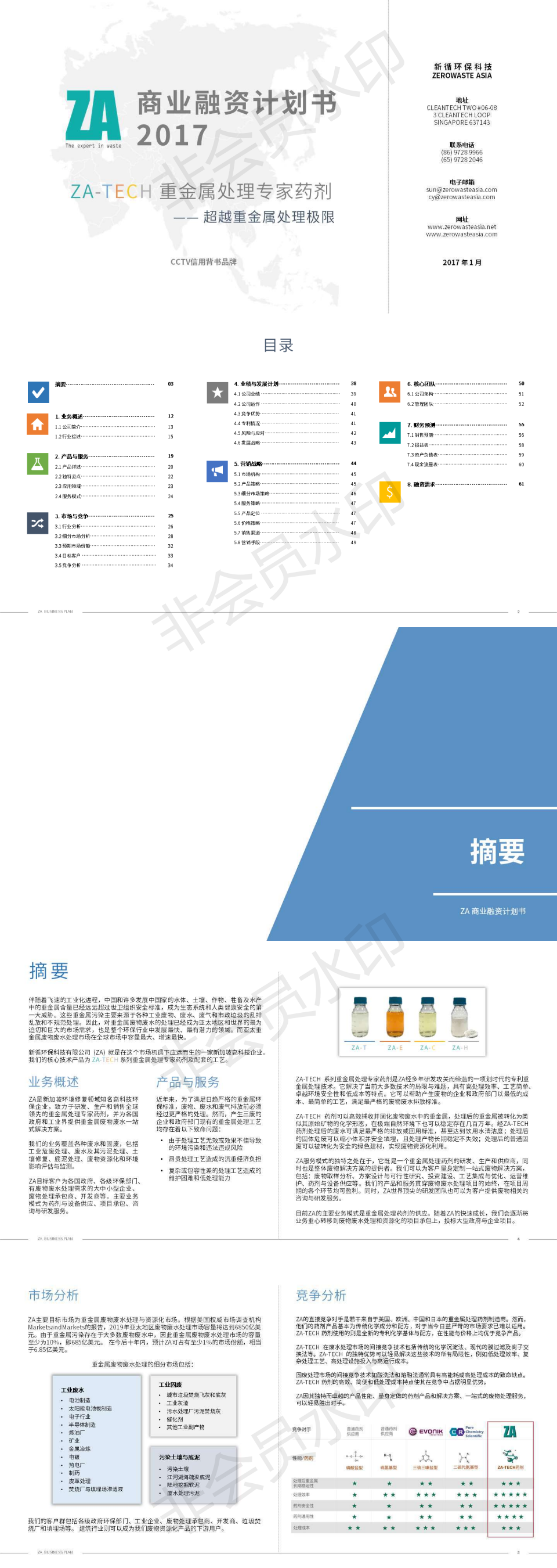 新型重金属处理药剂计划书-项目计划书