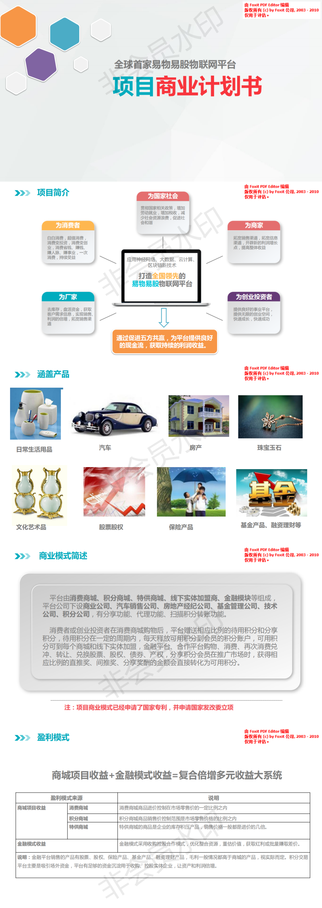 易物易股物联网平台-项目计划书