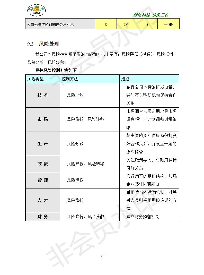 亿可利绿色科技创业计划书