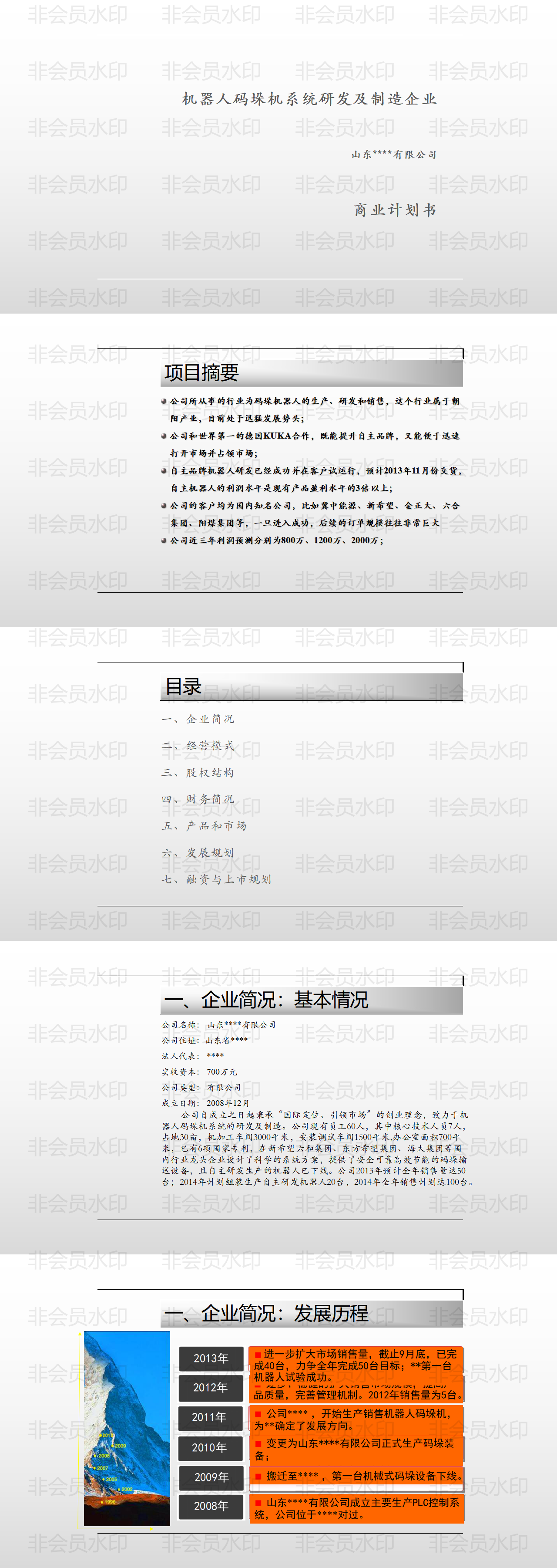 机器人项目商业计划书-ppt