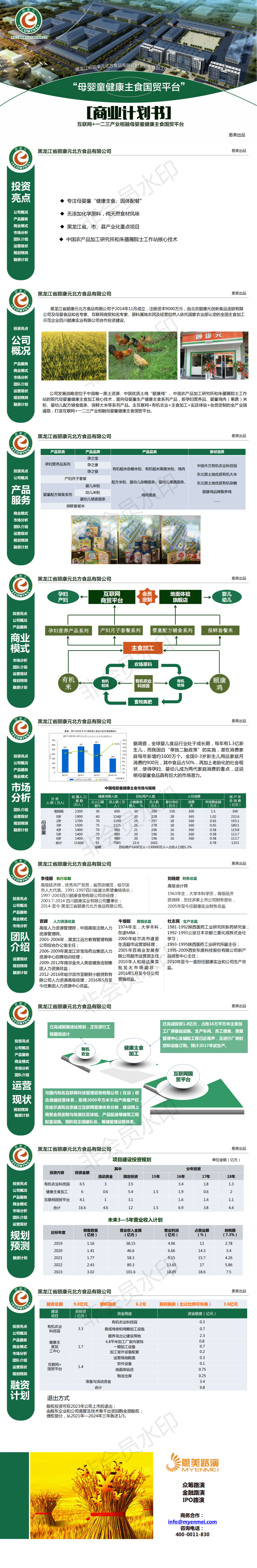 ”颐康元”互联网+一二三产业相融母婴童健康主食国贸平台商业计划书