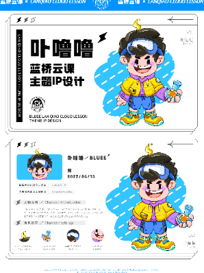 蓝桥杯高校视觉艺术设计赛-2022-吉祥物-一等奖-卟噜噜蓝桥主题IP设计