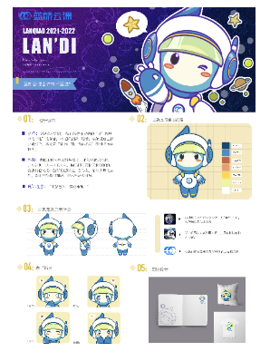 蓝桥杯高校视觉艺术设计赛-2022-吉祥物-一等奖-吉祥物“蓝迪”