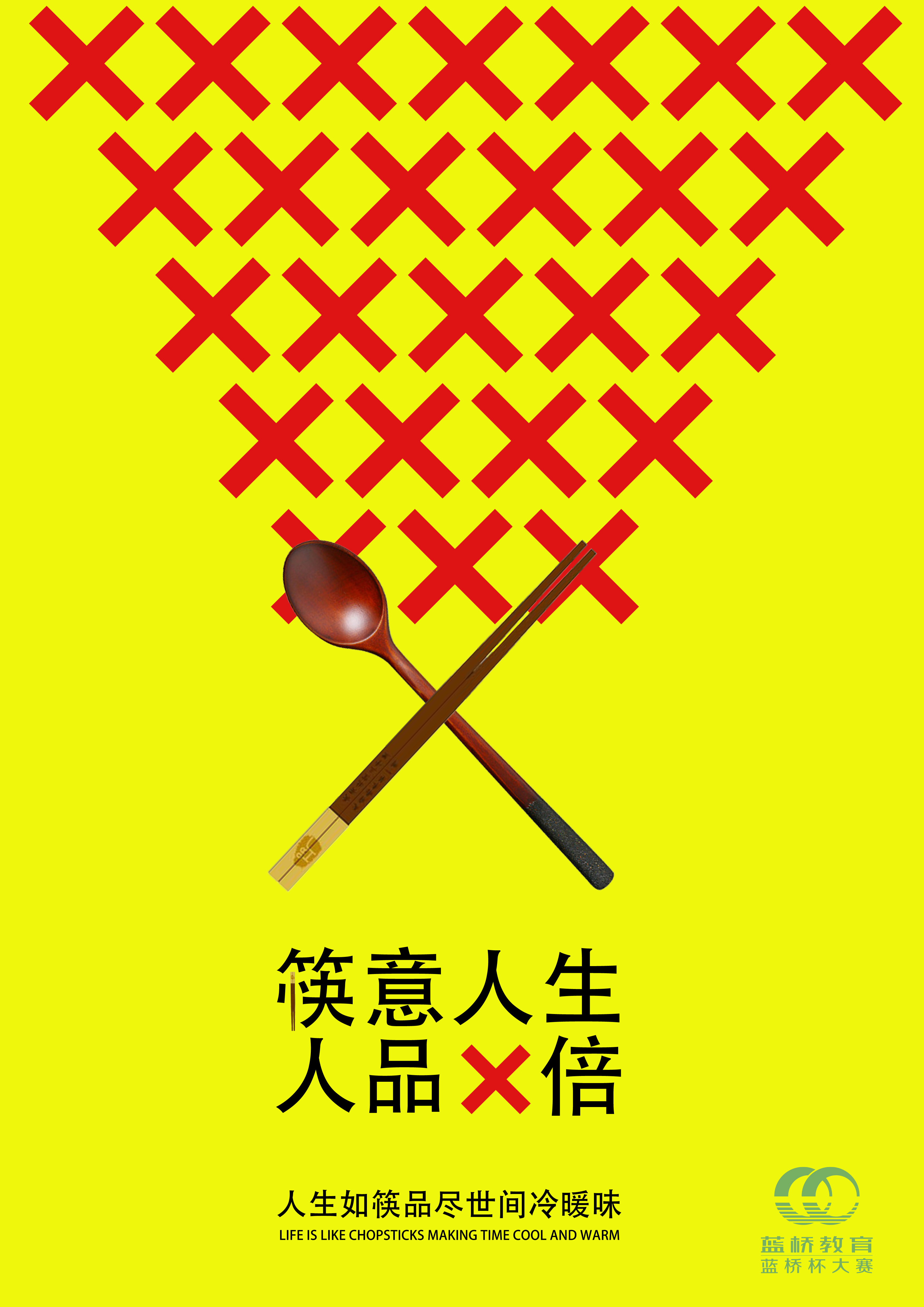 蓝桥杯高校视觉艺术设计赛-2022-平面类-一等奖-筷意人生-人品成倍