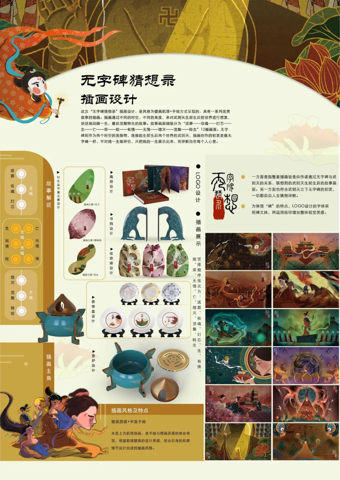 《无字碑猜想录插画设计》